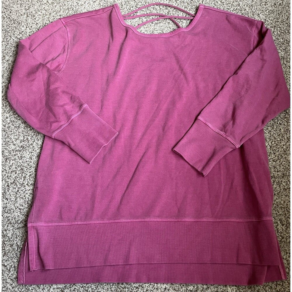 Women's Maurices Dusky Pink Sweatshirt With Criss Cross Back, Large, NWT